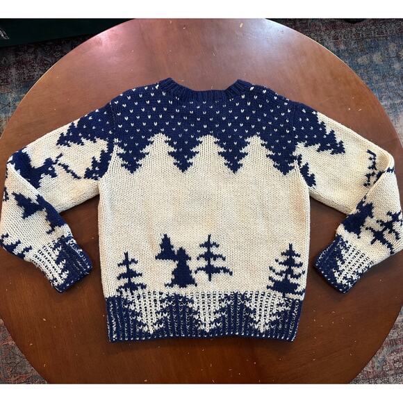 Vintage Woolrich Reindeer Deer Wool Knit Sweater Nordic Xmas Christmas Winter - Picture 3 of 10